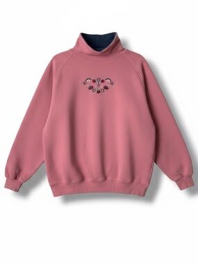 Vintage ACTIVE EXCHANGE Floral Women's Cowl Neck Sweatshirt Pink Size 1X